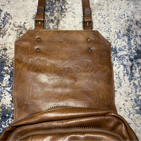 Montana West x Wrangler Brown Vegan Leather Laptop Backpack main image 7